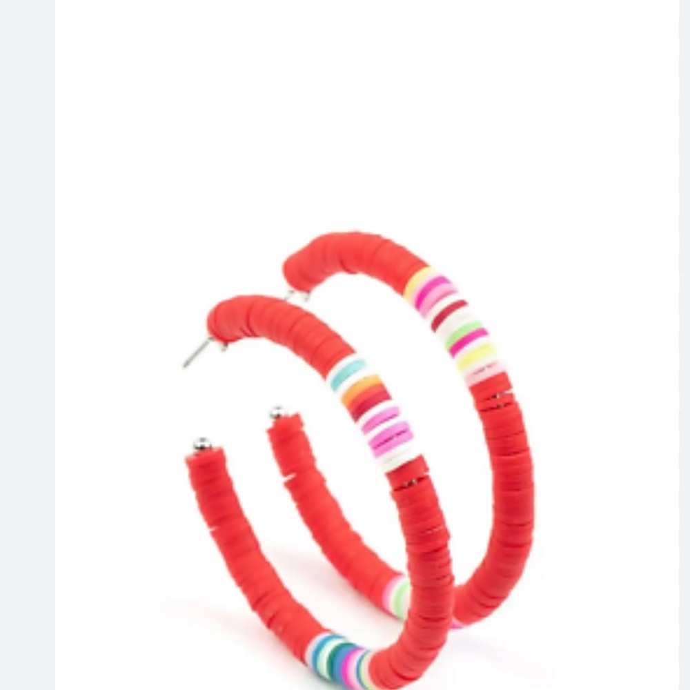 Paparazzi Bold Red and Multicolor Hoop Earrings